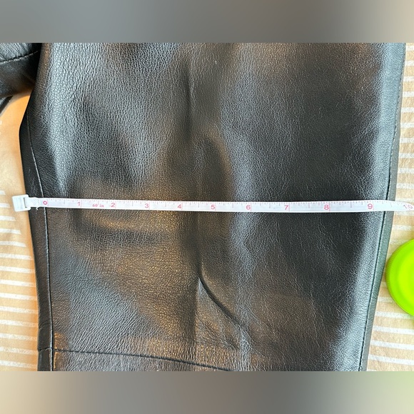 VINTAGE GENUINE LEATHER PANTS High Rise Straight Leg Bootcut Leather Pants - Picture 6 of 8